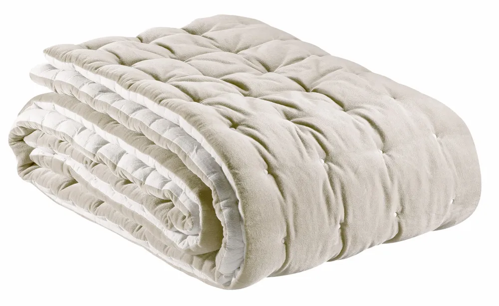 Linge de lit - Chemin de lit uni Elise Grège 90 x 240 - MAISON VIVARAISE - SDE VIVARAISE WINKLER