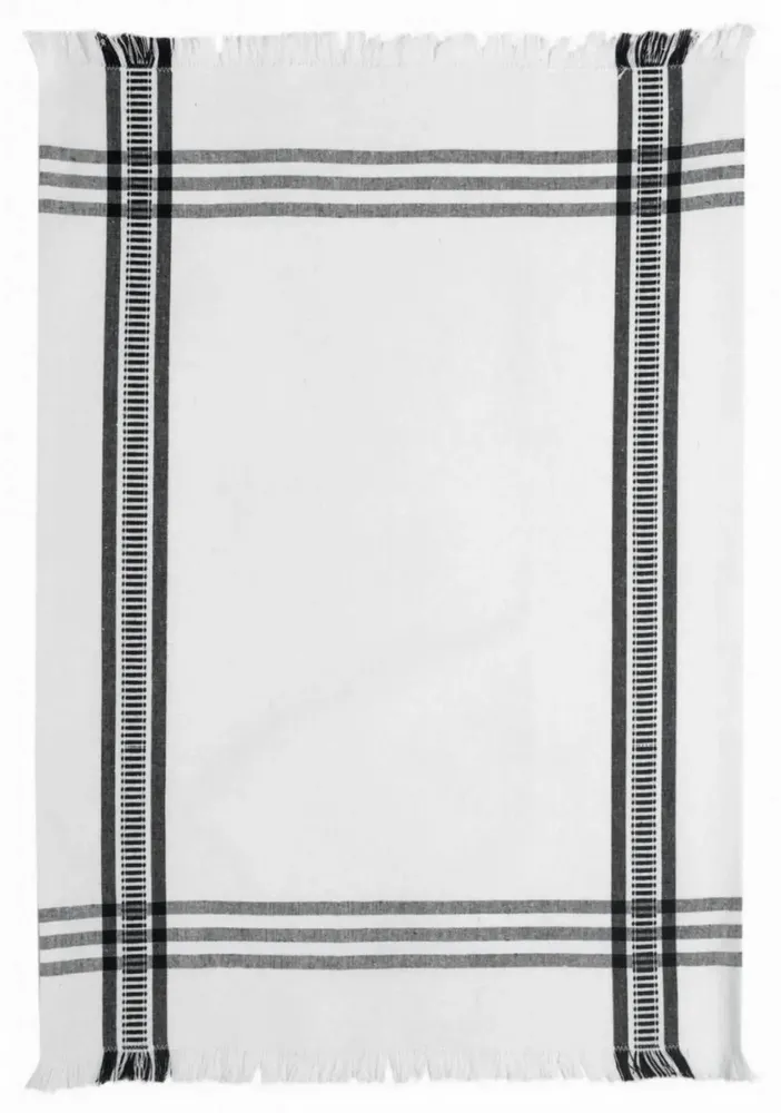 Dish towels - Recycled Tea Towel Cruz Noir 50 X 70 - MAISON VIVARAISE - SDE VIVARAISE WINKLER