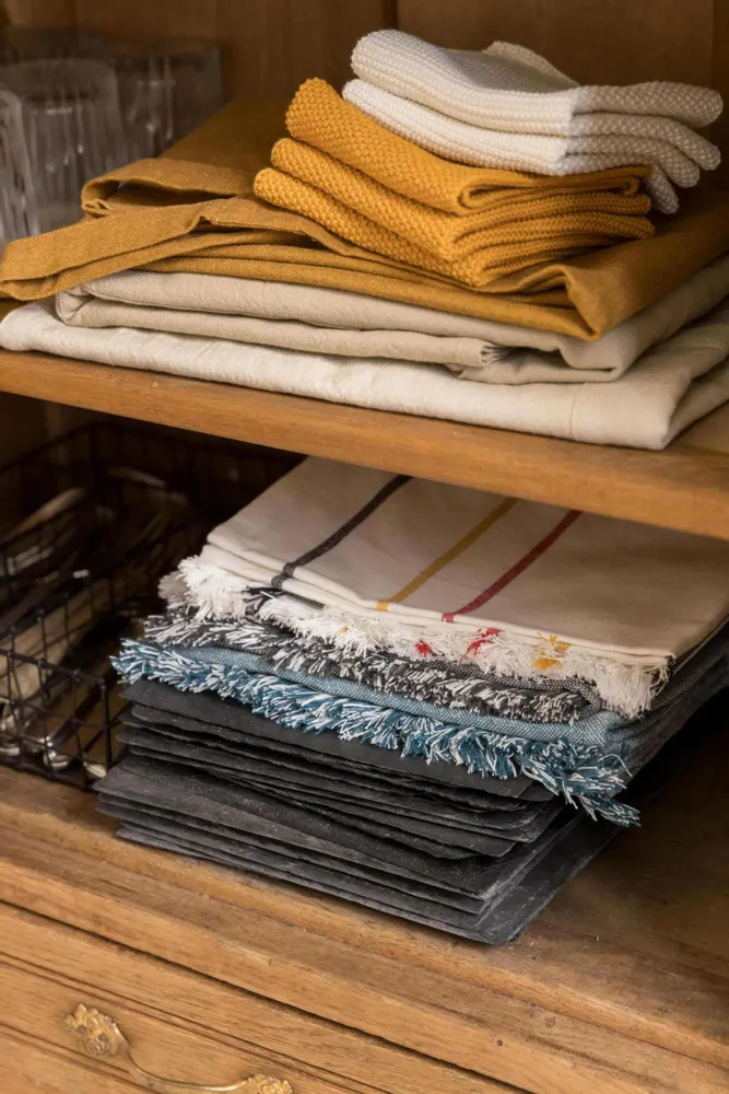 Dish towels - Recycled Tea Towel Jessi Ivoire 50 X 70 - MAISON VIVARAISE - SDE VIVARAISE WINKLER