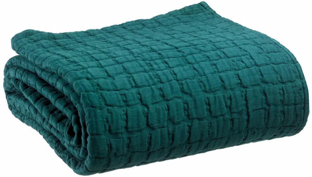 Linge de lit - Jeté de lit Swami Pétrole 180 x 260 - MAISON VIVARAISE - SDE VIVARAISE WINKLER