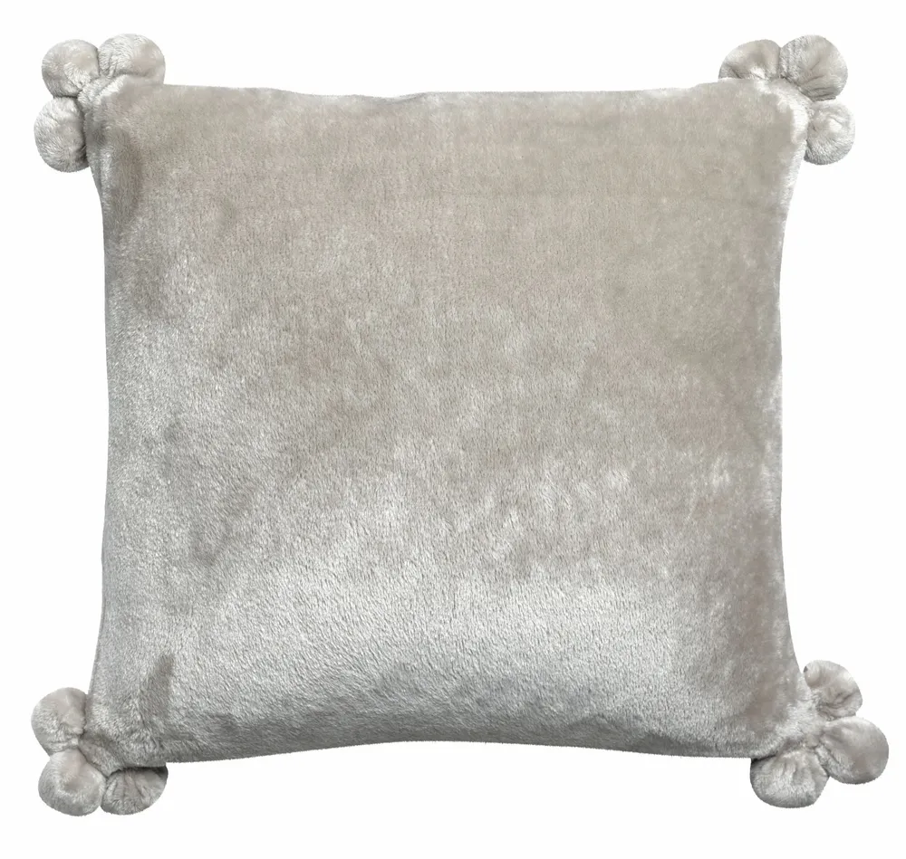 Cushions - Cushion Tender Pompoms Perle 45 X 45 - MAISON VIVARAISE - SDE VIVARAISE WINKLER