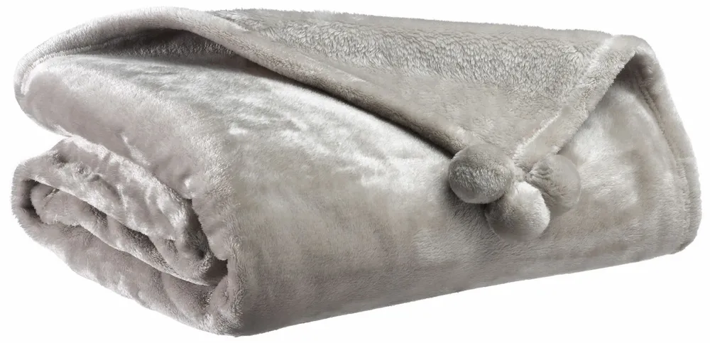 Plaids - Plaid Tender pompons Perle 130 x 170 - MAISON VIVARAISE - SDE VIVARAISE WINKLER