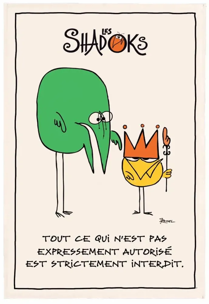 Torchons - Torchon Shadoks Les interdits Ecru 48 x 72 - MAISON VIVARAISE - SDE VIVARAISE WINKLER