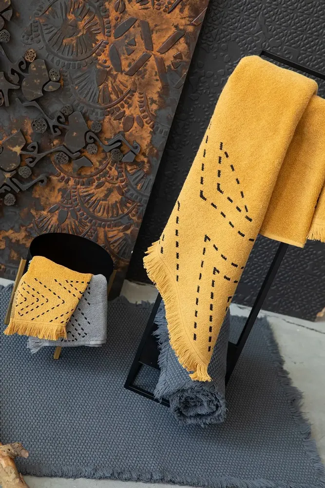 Bath towels - Hand Towel Julia Sesame 50 X 100 - MAISON VIVARAISE - SDE VIVARAISE WINKLER