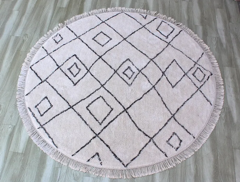 Rugs - Rug Ervin Ivoire/Taupe Diameter 160 - MAISON VIVARAISE - SDE VIVARAISE WINKLER
