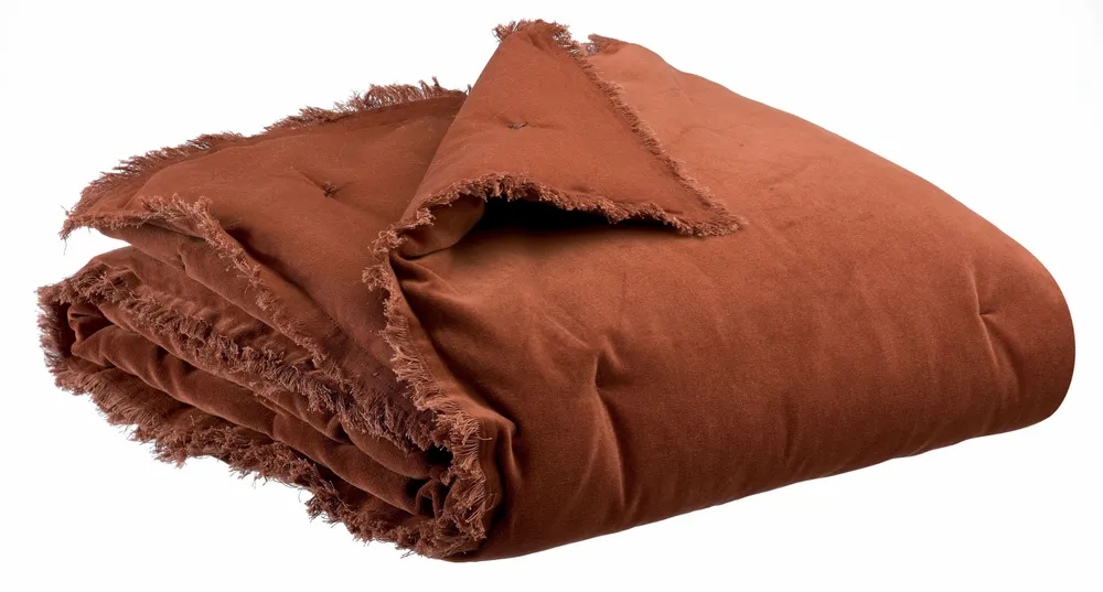 Throw blankets - Plain Fara Throw Caramel 135 X 200 - MAISON VIVARAISE - SDE VIVARAISE WINKLER