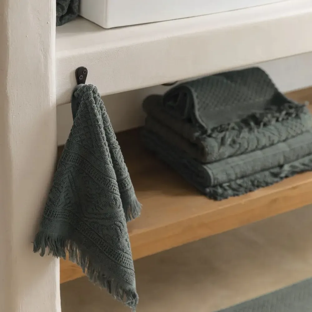 Bath towels - Zoé Guest Towel Thym 30 X 50 - MAISON VIVARAISE - SDE VIVARAISE WINKLER