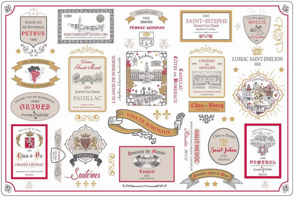 Sets de table - Set de table multi-étiquettes Bordeaux Multico 30 x 45 - MAISON VIVARAISE - SDE VIVARAISE WINKLER