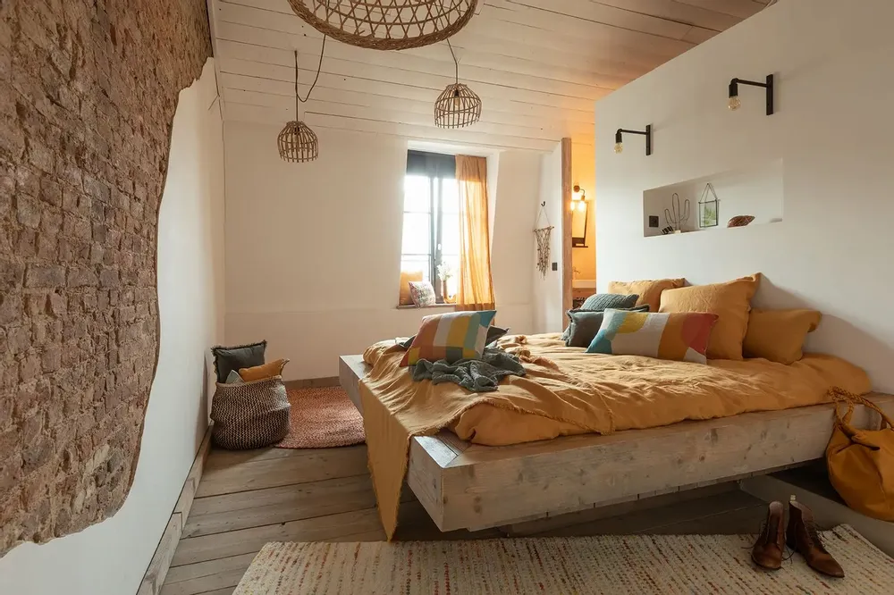 Curtains and window coverings - Zeff Voile Curtain Ocre 140 X 280 - MAISON VIVARAISE - SDE VIVARAISE WINKLER