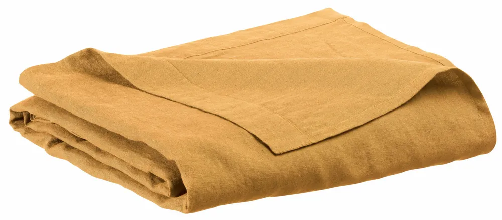 Bed linens - Flat Sheet Stonewashed Zeff Ocre 240 X 300 - MAISON VIVARAISE - SDE VIVARAISE WINKLER
