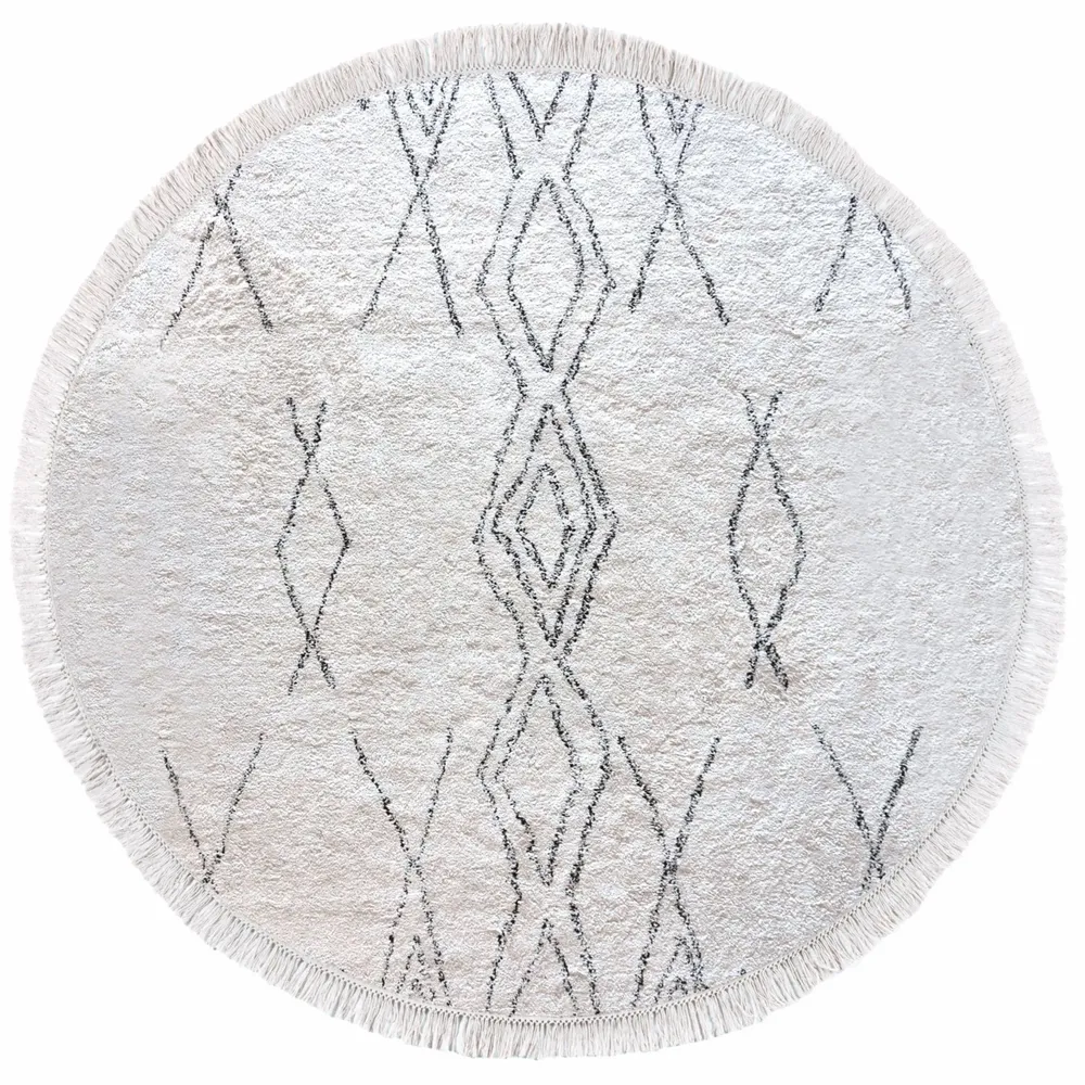 Tapis - Tapis Crimble Ivoire/charbon Diamètre 160 - MAISON VIVARAISE - SDE VIVARAISE WINKLER