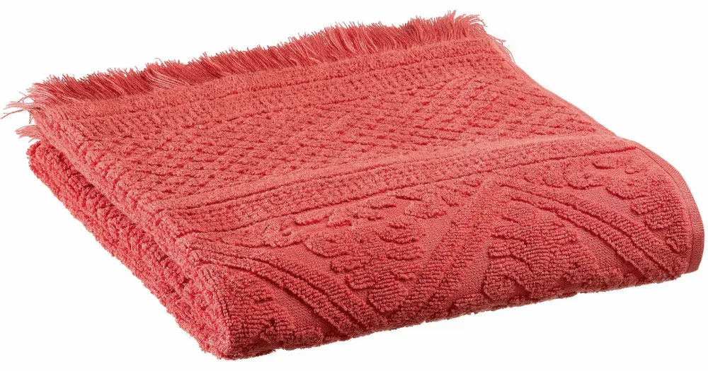 Serviettes de bain - Serviette de toilette uni Zoé Brique 50 x 100 - MAISON VIVARAISE - SDE VIVARAISE WINKLER