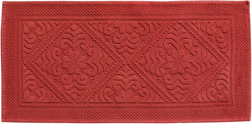 Autres linges de bain - Tapis de bain uni Enzo Brique 54 x 110 - MAISON VIVARAISE - SDE VIVARAISE WINKLER