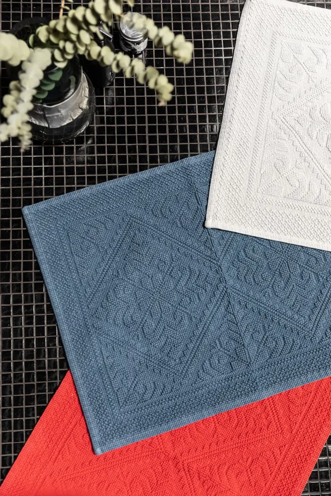 Autres linges de bain - Tapis de bain uni Enzo Perle 54 x 110 - MAISON VIVARAISE - SDE VIVARAISE WINKLER