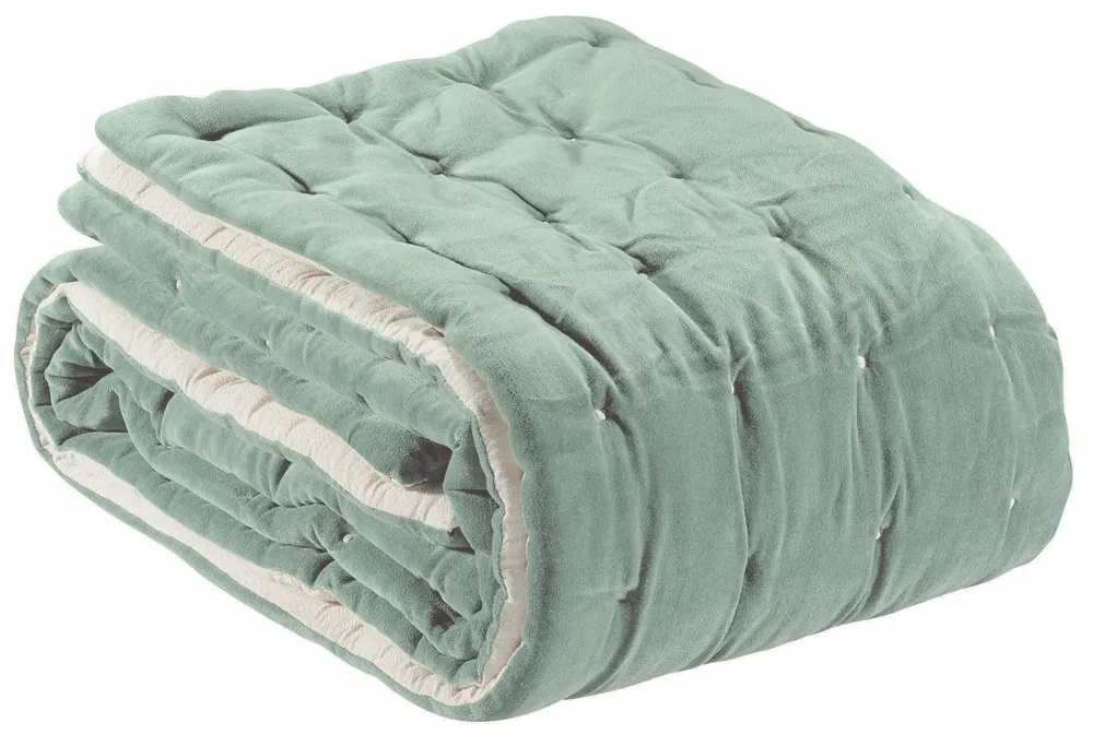 Linge de lit - Chemin de lit uni Elise Opaline 90 x 240 - MAISON VIVARAISE - SDE VIVARAISE WINKLER