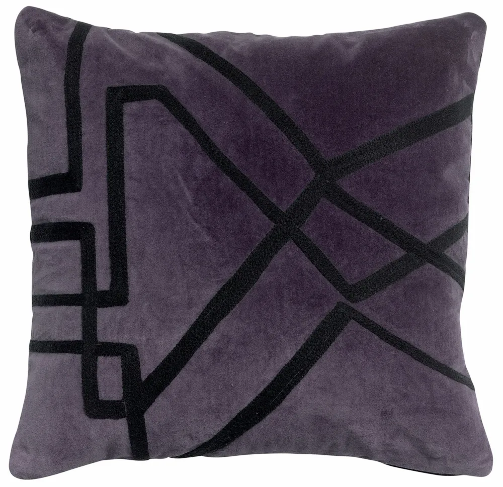 Cushions - Cushion Fara W/Emb Raisin 45 X 45 - MAISON VIVARAISE - SDE VIVARAISE WINKLER