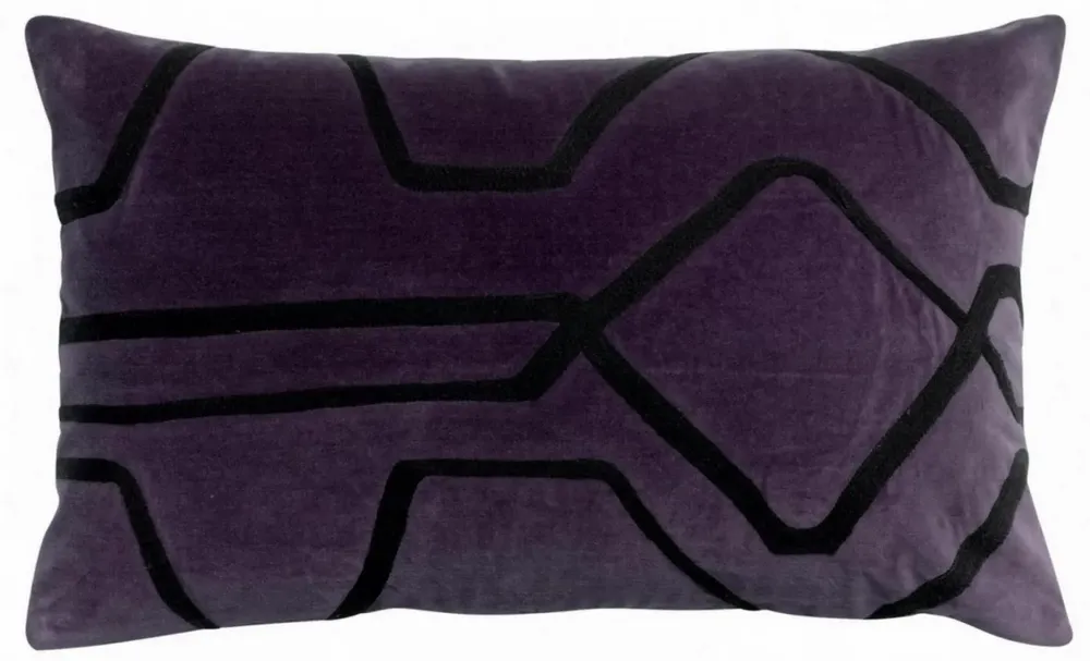 Cushions - Cushion Fara W/Emb Raisin 40 X 65 - MAISON VIVARAISE - SDE VIVARAISE WINKLER
