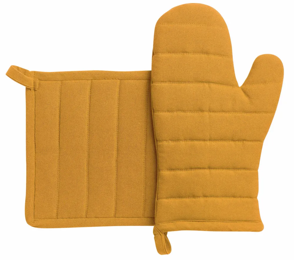 Potholders - Recycled Oven Mitt and Pot Holder Jona Tournesol 15 X 30 - MAISON VIVARAISE - SDE VIVARAISE WINKLER