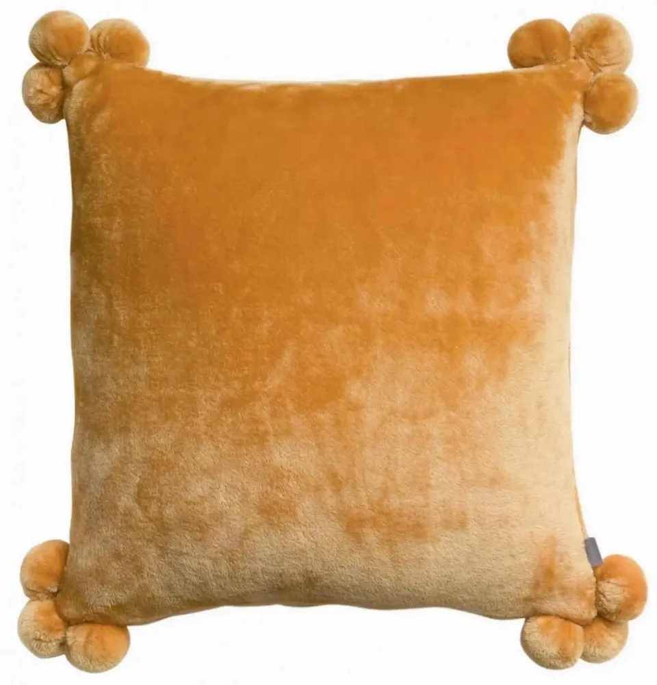 Coussins - Coussin Tender pompons Ocre 45 x 45 - MAISON VIVARAISE - SDE VIVARAISE WINKLER