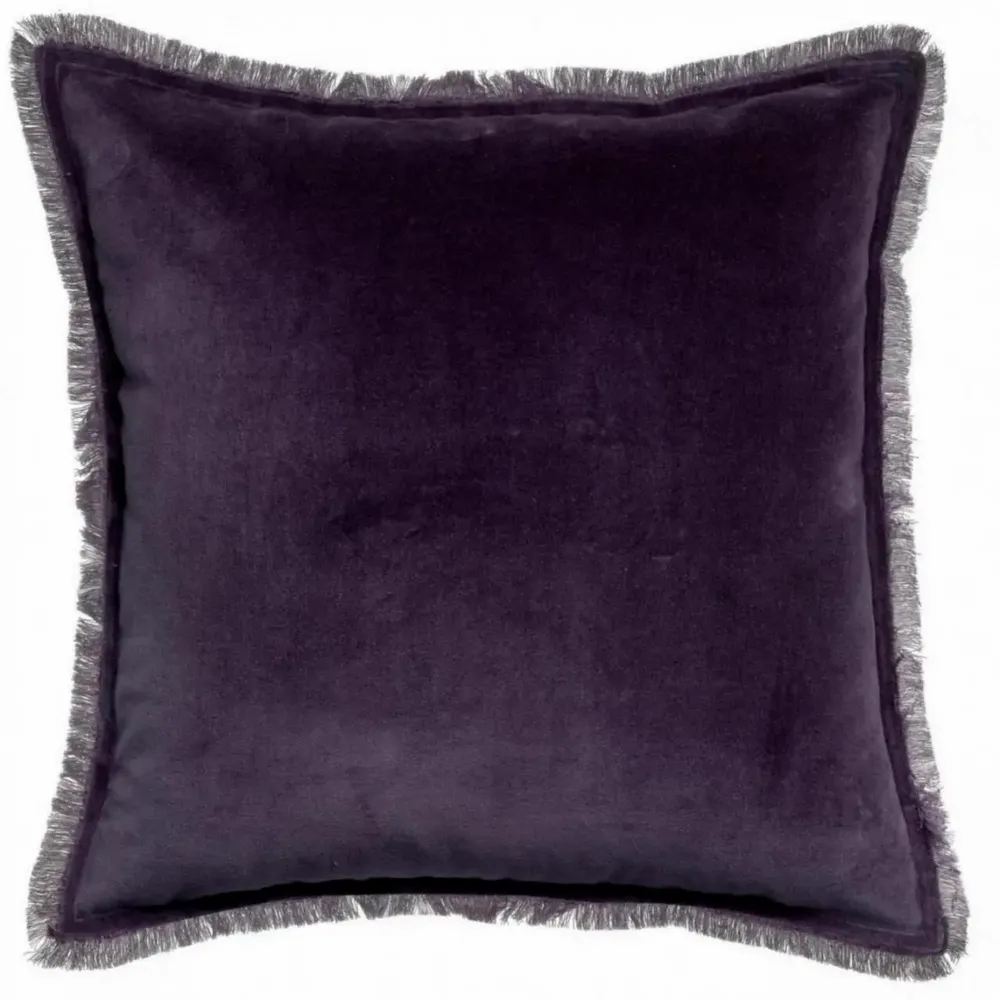 Cushions - Plain Cushion Fara Raisin 45 X 45 - MAISON VIVARAISE - SDE VIVARAISE WINKLER