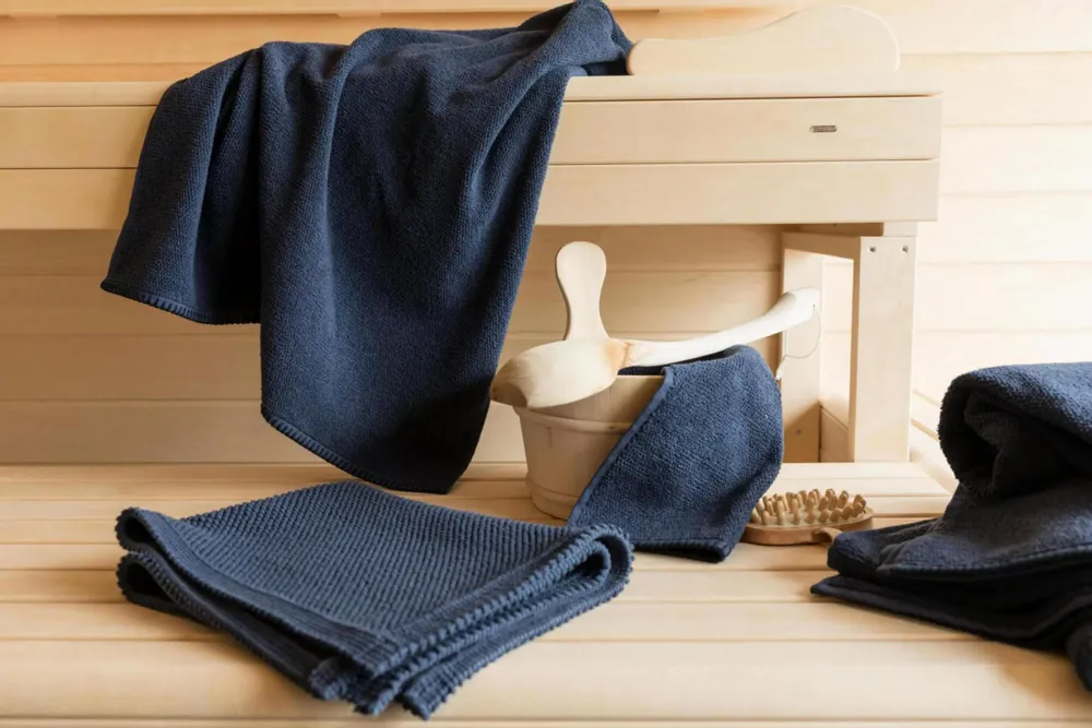 Serviettes de bain - Serviette de toilette Bora Encre 50 x 100 - MAISON VIVARAISE - SDE VIVARAISE WINKLER