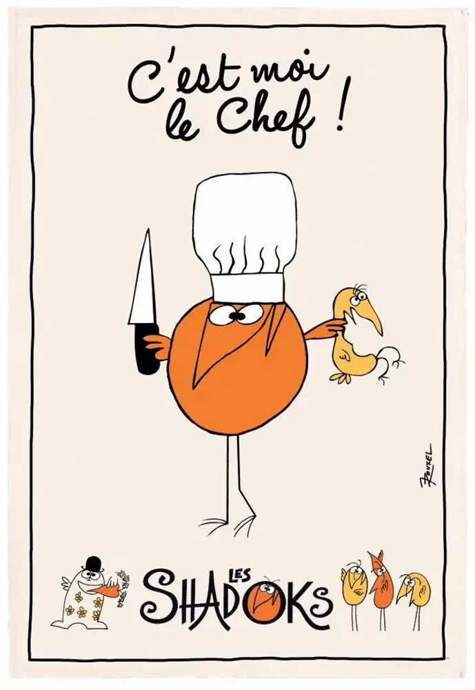 Dish towels - Shadoks Grand chef Ecru Tea Towel Écru 48 X 72 - MAISON VIVARAISE - SDE VIVARAISE WINKLER