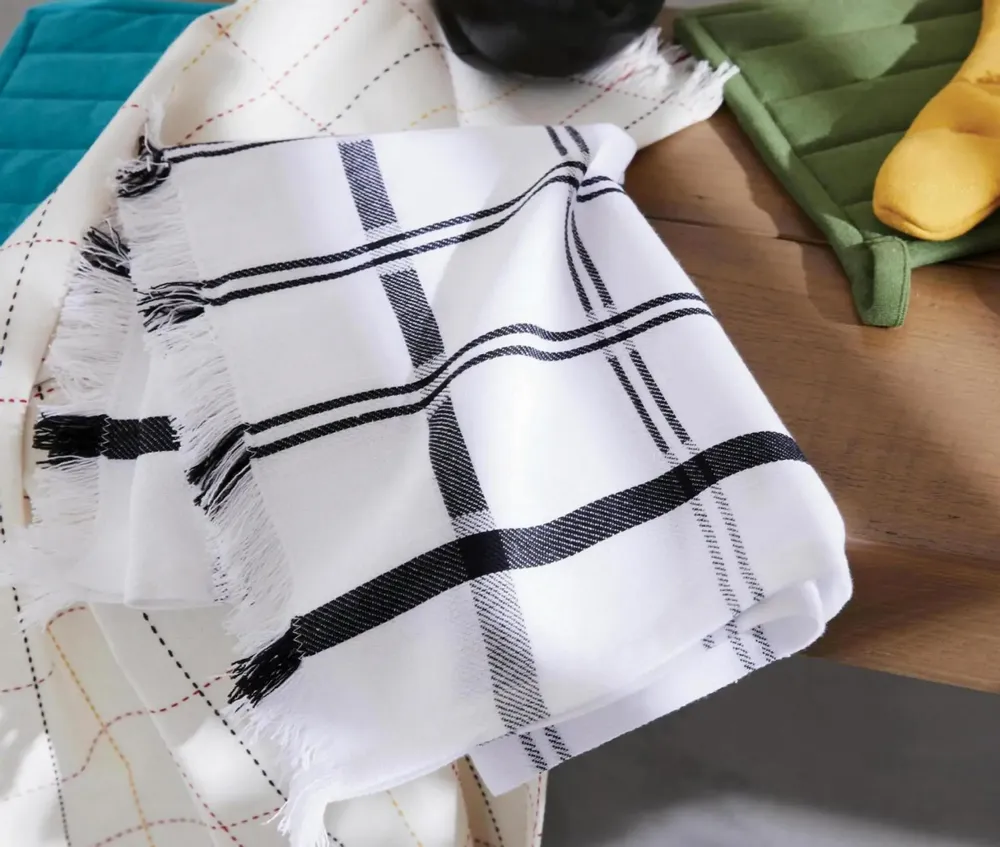 Dish towels - Carol Tea Towel Noir 50 X 70 - MAISON VIVARAISE - SDE VIVARAISE WINKLER