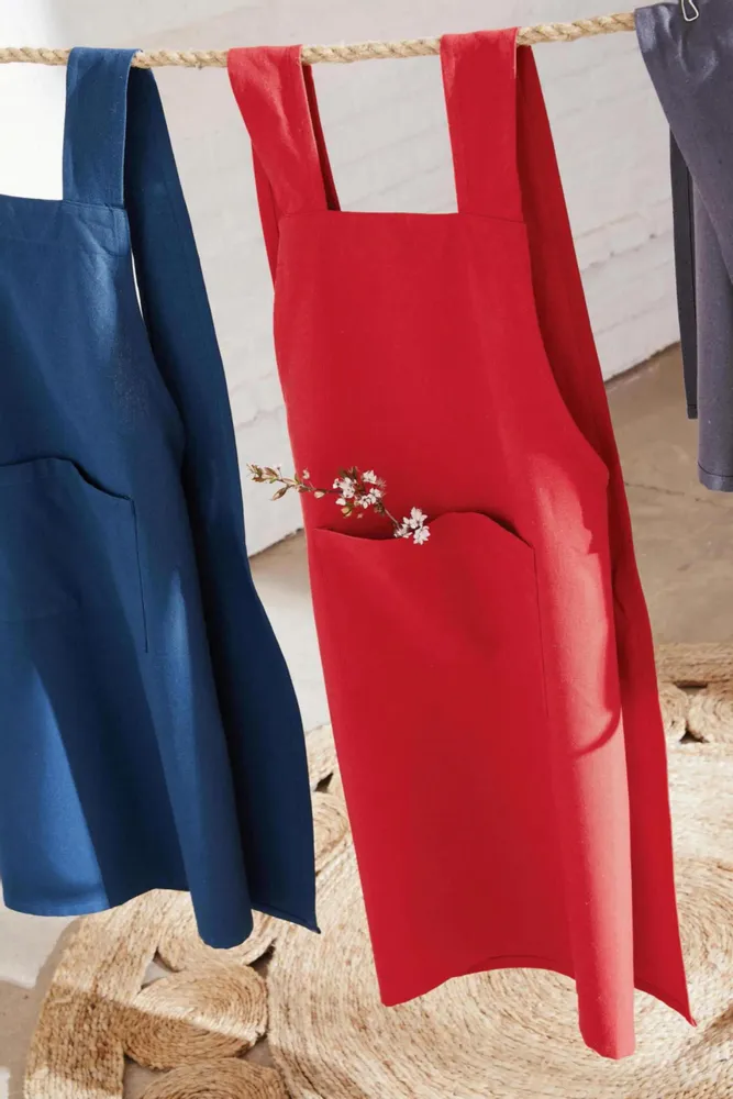 Tabliers de cuisine - Tablier de cuisine Gen Rouge Recyclé 120 x 85 - MAISON VIVARAISE - SDE VIVARAISE WINKLER