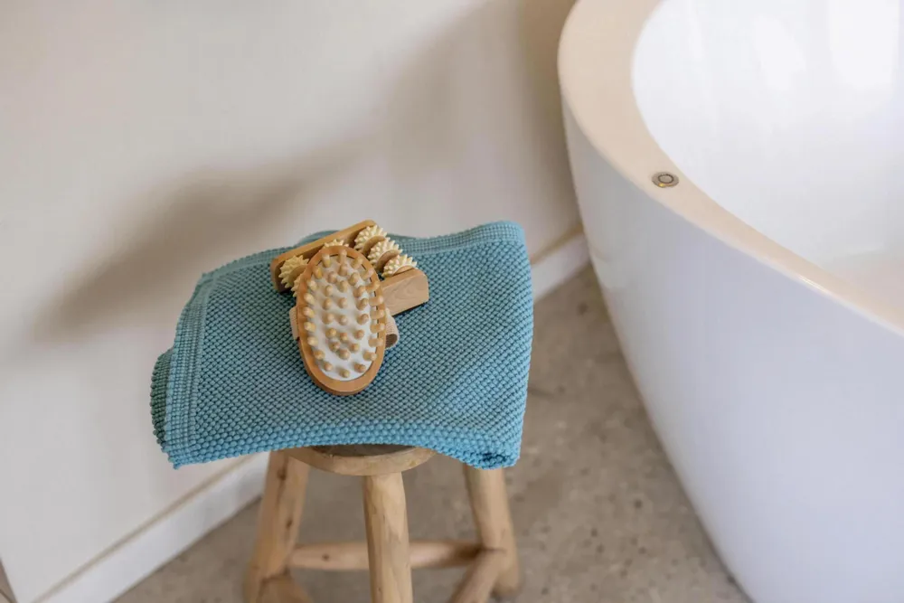 Autres linges de bain - Tapis de bain uni Etia Quartz 54 x 64 - MAISON VIVARAISE - SDE VIVARAISE WINKLER