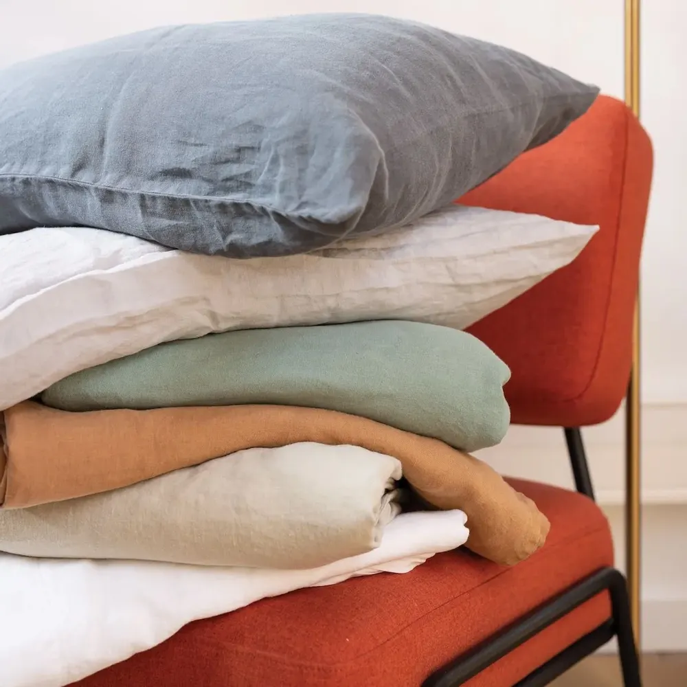 Linge de lit - Taie d'oreiller Kala Carbone 65 x 65 - MAISON VIVARAISE - SDE VIVARAISE WINKLER