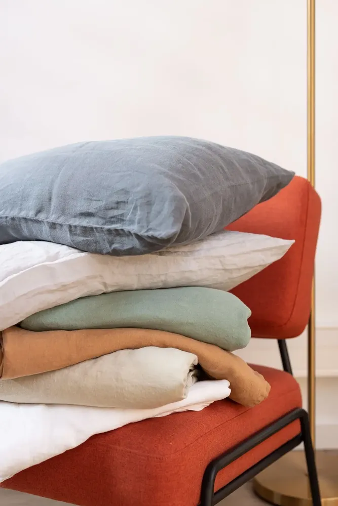 Linge de lit - Drap plat Kala Blanc 240 x 300 - MAISON VIVARAISE - SDE VIVARAISE WINKLER