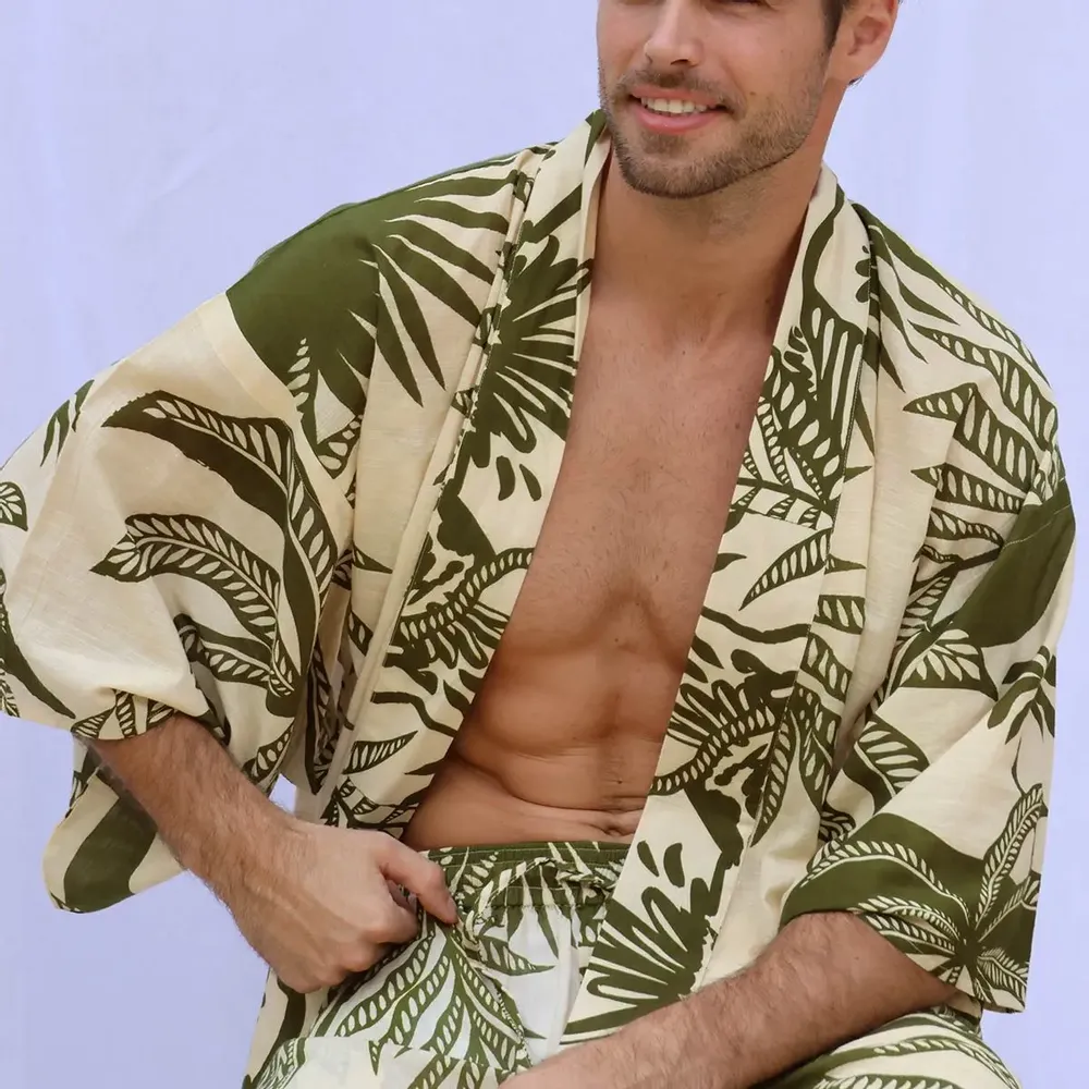 Sarongs - SERAPHIN KIMONO IN COTTON VOILE - MONSIEUR CHARLI