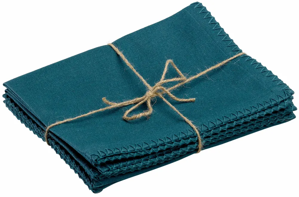 Nappes - Lot de 4 sets de table recyclés Delia Paon 33 x 45 - MAISON VIVARAISE - SDE VIVARAISE WINKLER