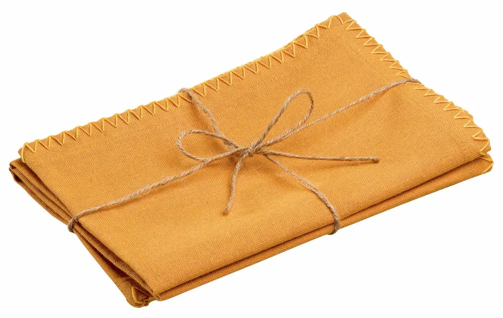 Serviettes - Lot de 2 serviettes de table recyclées Delia Tournesol 41 x 41 - MAISON VIVARAISE - SDE VIVARAISE WINKLER