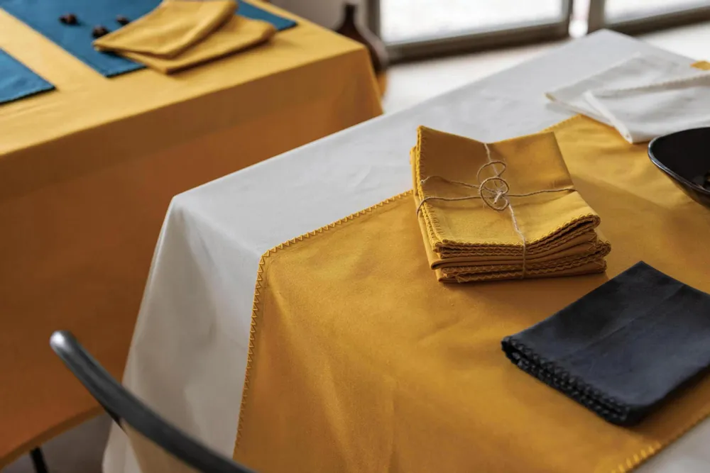 Table cloths - Set of 4 Recycled Placemats Delia Ombre 33 X 45 - MAISON VIVARAISE - SDE VIVARAISE WINKLER