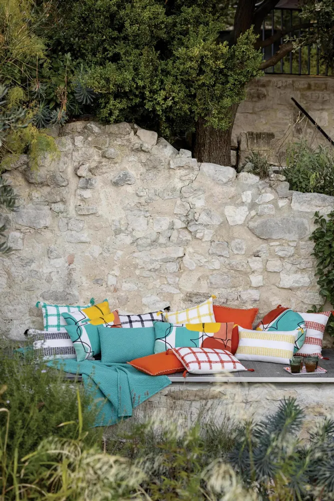 Cushions - Cushion Checks Diana Mimosa 30 X 50 - MAISON VIVARAISE - SDE VIVARAISE WINKLER