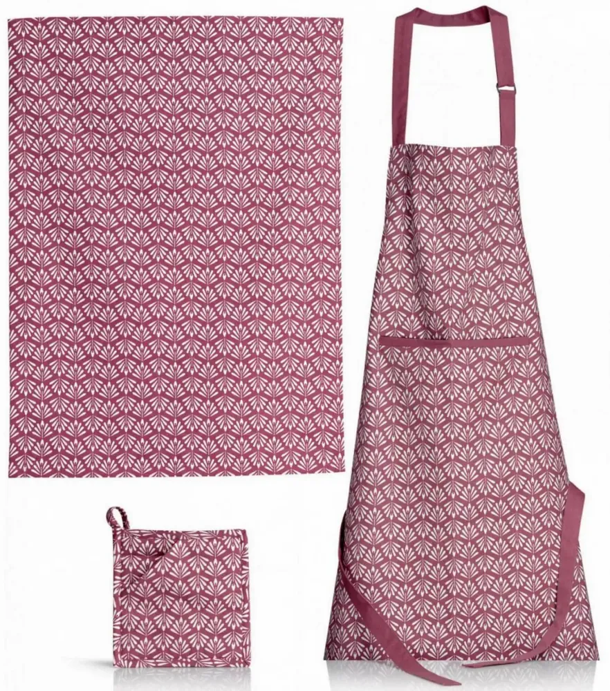 Tabliers de cuisine - Tablier de cuisine enduit Pompei Orchidée 72 x 85 - MAISON VIVARAISE - SDE VIVARAISE WINKLER