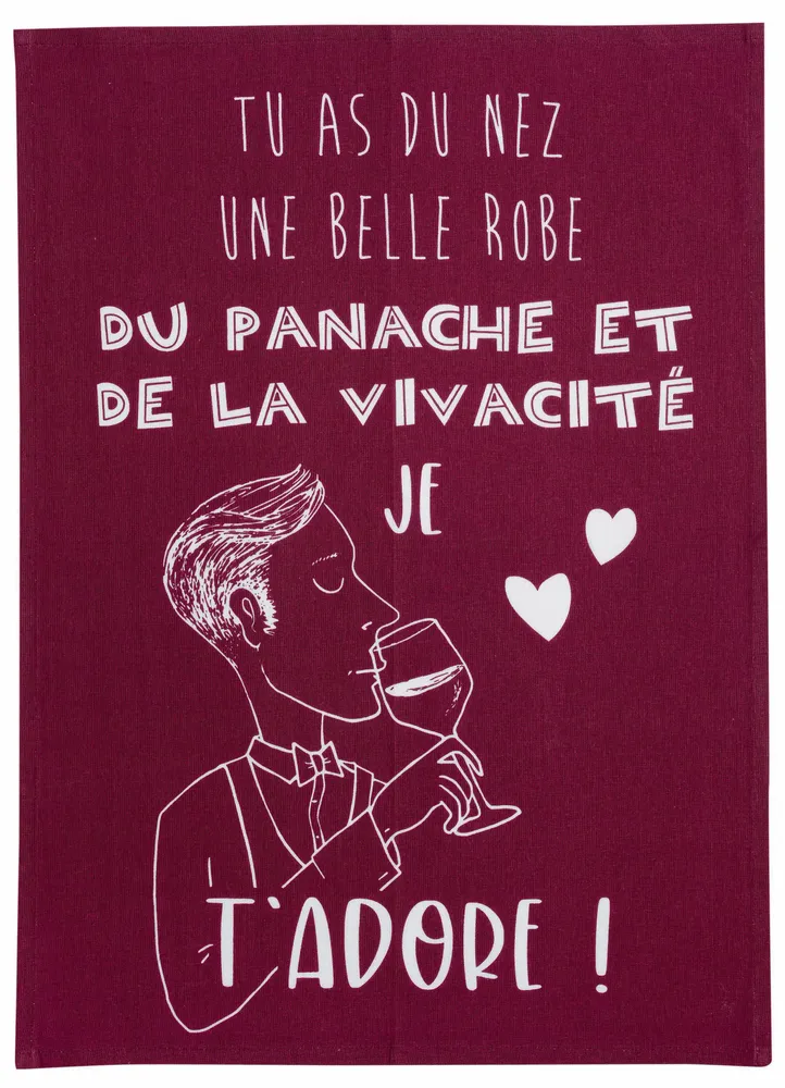 Dish towels - Kitchen Towel Panache Bordeaux 70 X 50 - MAISON VIVARAISE - SDE VIVARAISE WINKLER