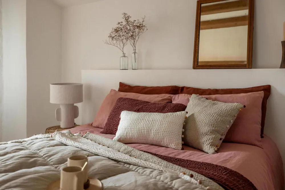 Linge de lit - Taie d'oreiller Linco Blush 50 x 75 - MAISON VIVARAISE - SDE VIVARAISE WINKLER