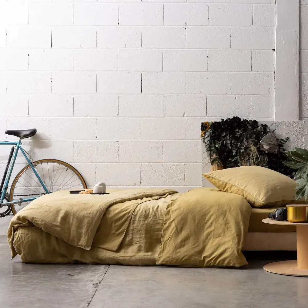 Bed linens - Linco Duvet Cover Gold 220 X 240 - MAISON VIVARAISE - SDE VIVARAISE WINKLER