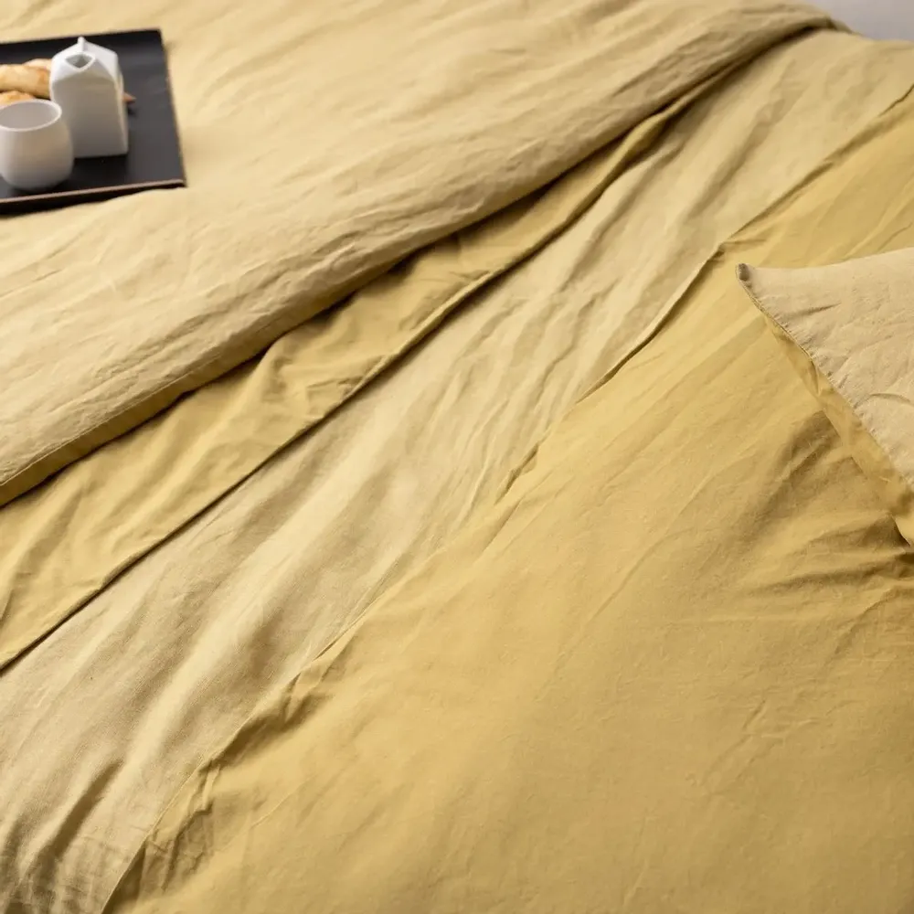 Bed linens - Linco Duvet Cover Gold 220 X 240 - MAISON VIVARAISE - SDE VIVARAISE WINKLER