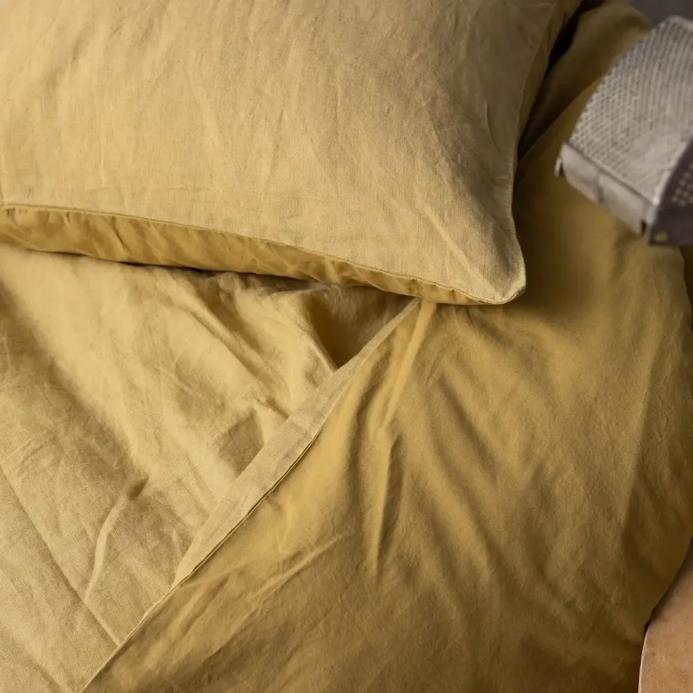 Bed linens - Linco Duvet Cover Gold 220 X 240 - MAISON VIVARAISE - SDE VIVARAISE WINKLER