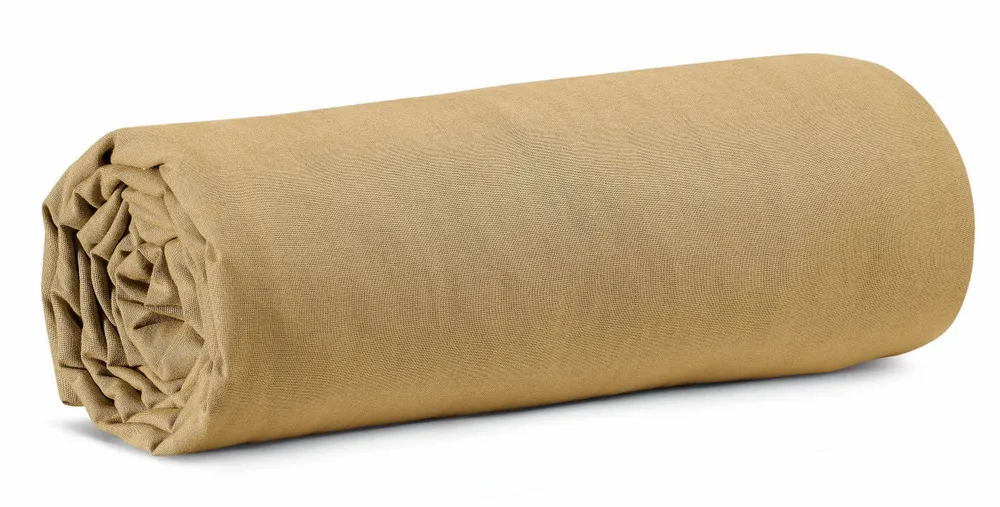 Bed linens - Calita Fitted Sheet Gold 140 X 190 X 30 - MAISON VIVARAISE - SDE VIVARAISE WINKLER