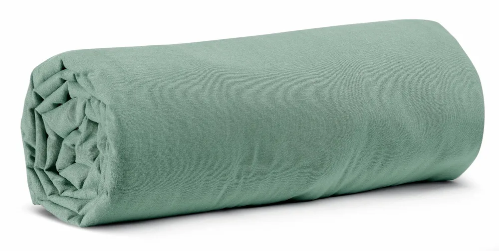 Bed linens - Calita Fitted Sheet Sauge 160 X 200 X 30 - MAISON VIVARAISE - SDE VIVARAISE WINKLER