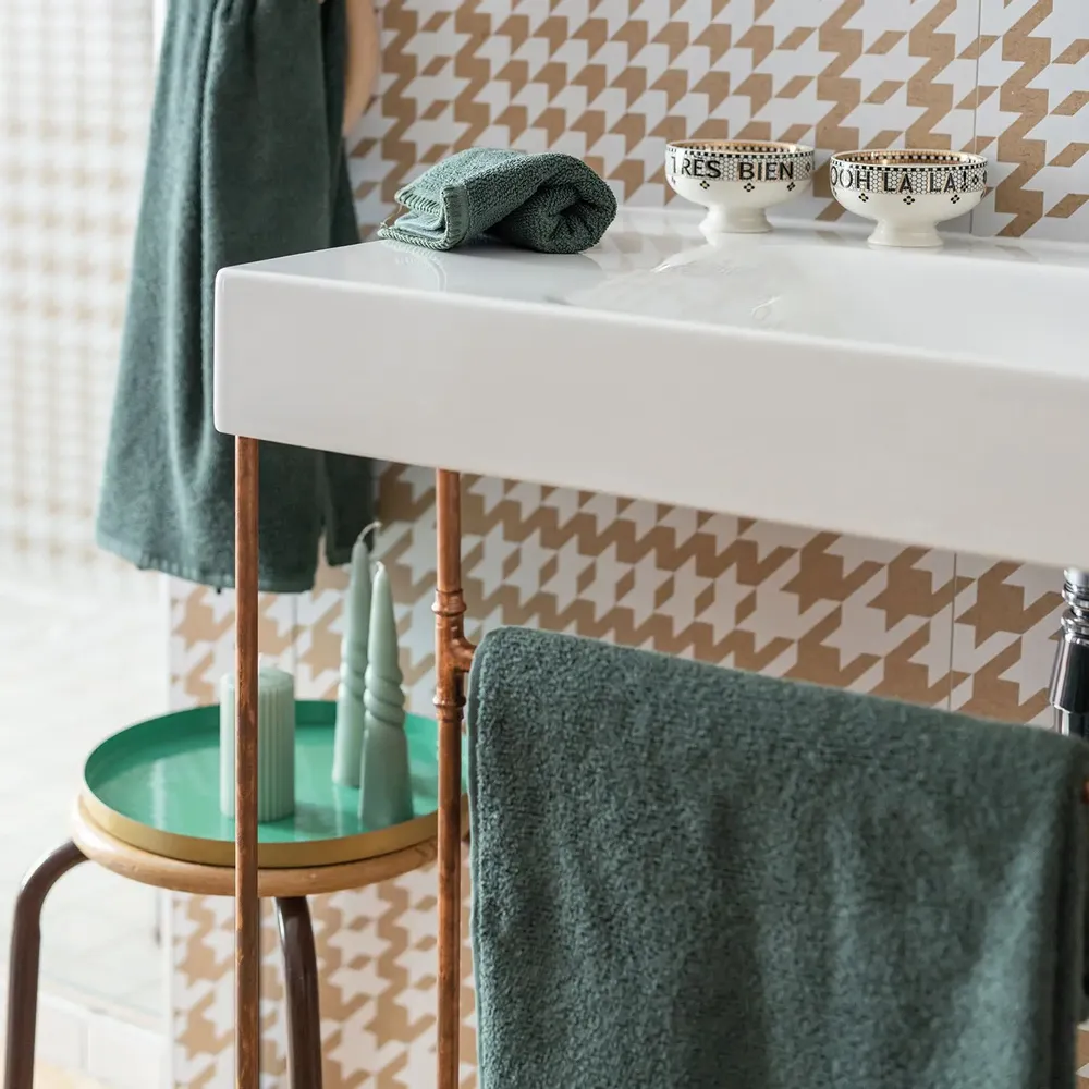 Bath towels - Guest Towel Bora Fougère 30 X 50 - MAISON VIVARAISE - SDE VIVARAISE WINKLER