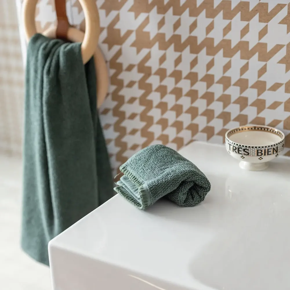 Bath towels - Guest Towel Bora Fougère 30 X 50 - MAISON VIVARAISE - SDE VIVARAISE WINKLER