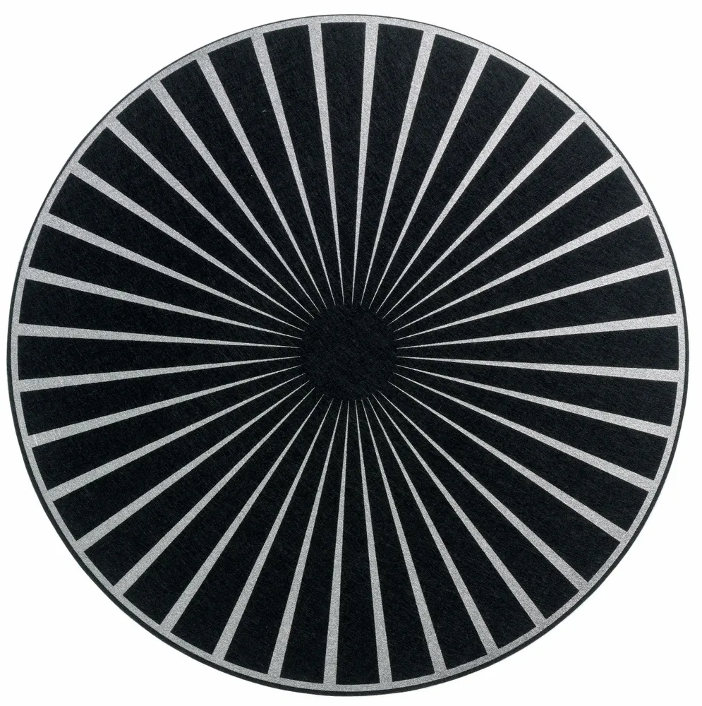 Placemats - Felt Placemat Raini Noir/Argent Diameter 40 - MAISON VIVARAISE - SDE VIVARAISE WINKLER