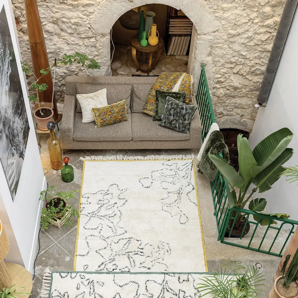 Coussins - Coussin Tender pompons Fougère 45 x 45 - MAISON VIVARAISE - SDE VIVARAISE WINKLER