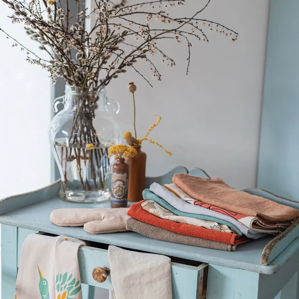 Kitchen utensils - Curl Eyelet Hand Towel Tabac 50 X 50 - MAISON VIVARAISE - SDE VIVARAISE WINKLER