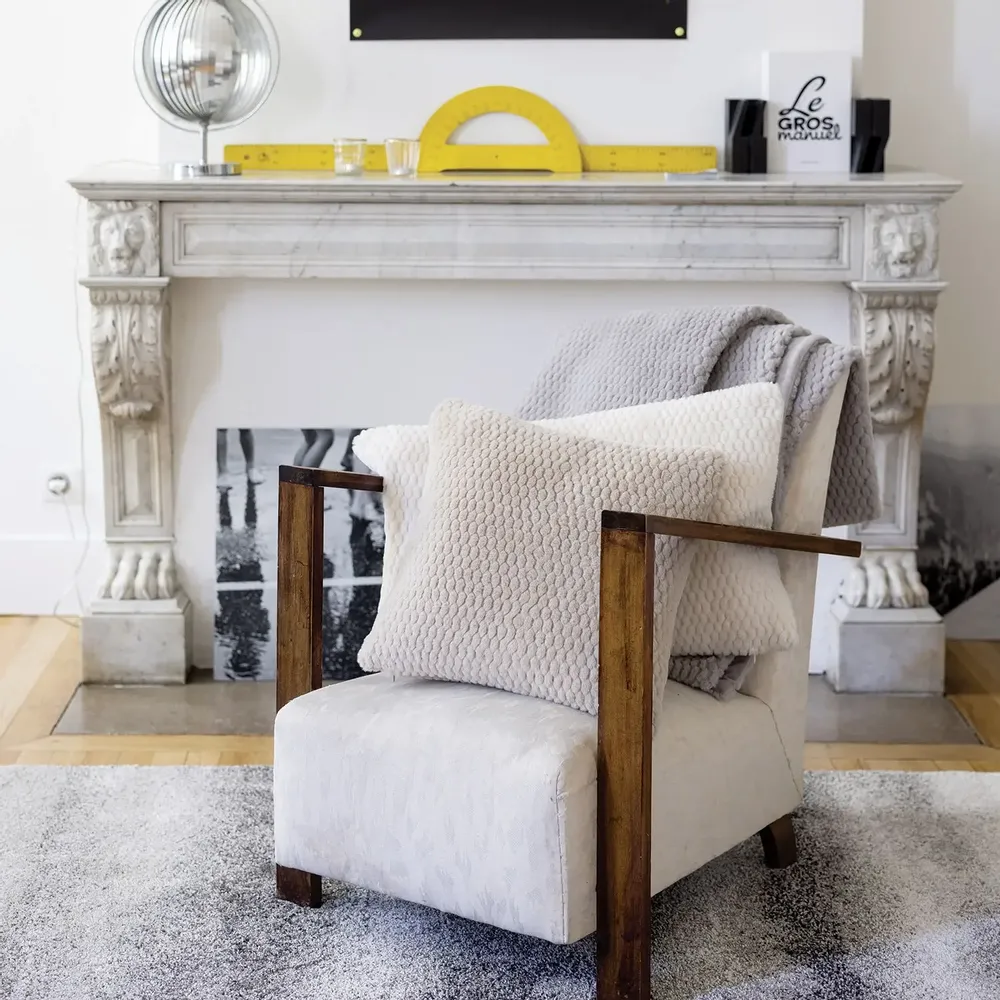 Plaids - Plaid Georgia Perle 140 x 180 - MAISON VIVARAISE - SDE VIVARAISE WINKLER